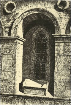Particolare di un'arca del Tempio, incisione di C. Yriarte, 1882
