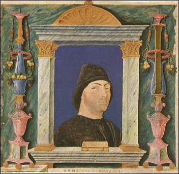 Guarino da Verona, ritratto su pergamena, XV sec., Biblioteca Trivulziana, Milano